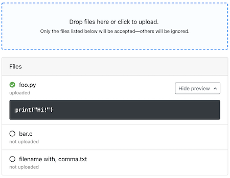 Screenshot of the pl-file-upload element